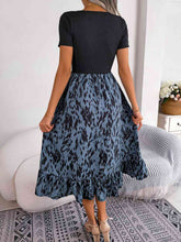 Load image into Gallery viewer, Printed Round Neck Ruffle Hem Dress
