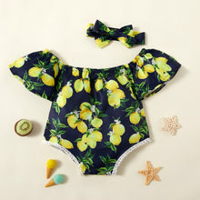 Load image into Gallery viewer, Lemon Print Square Neck Bodysuit
