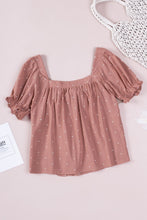 Load image into Gallery viewer, Polka Dot Tie-Back Puff Sleeve Blouse
