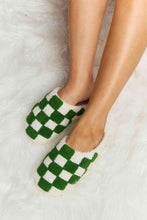 Load image into Gallery viewer, Melody Checkered Print Plush Slide Slippers
