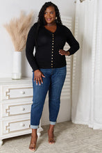 Load image into Gallery viewer, Zenana Full Size V-Neck Long Sleeve Cardigan
