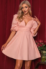 Load image into Gallery viewer, Sweetheart Neck Puff Sleeve A-Line Dress
