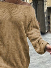 Load image into Gallery viewer, One Shoulder Lantern Sleeve Sweater Dress

