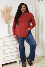 Load image into Gallery viewer, Zenana Full Size Long Sleeve Round Neck Round Hem Top
