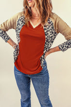 Load image into Gallery viewer, Leopard Round Neck Long Sleeve T-Shirt
