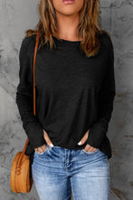 Load image into Gallery viewer, Thumbhole Long Sleeve Round Neck Top
