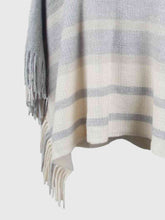 Load image into Gallery viewer, Striped Boat Neck Poncho with Fringes
