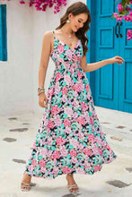 Load image into Gallery viewer, Floral Spaghetti Strap Surplice Neck Maxi Dress
