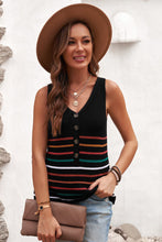 Load image into Gallery viewer, V Neck Striped Pattern Knit Tank
