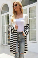 Load image into Gallery viewer, Striped Open Front Longline Cardigan
