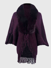 Load image into Gallery viewer, Open Front Fringe Hem Poncho
