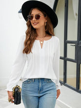 Load image into Gallery viewer, Notched Flounce Sleeve Blouse
