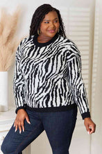 Load image into Gallery viewer, Heimish Full Size Zebra Print Sweater
