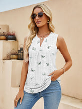 Load image into Gallery viewer, Eyelet Printed Notched Tank
