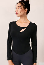 Load image into Gallery viewer, Cutout Curved Hem Yoga Top
