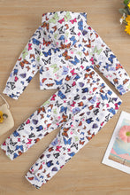 Load image into Gallery viewer, Girls Butterfly Pattern Hoodie and Pants Set
