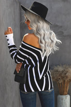 Load image into Gallery viewer, Chevron V-Neck Button Cuff Sweater
