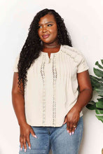 Load image into Gallery viewer, Double Take Crochet Buttoned Short Sleeves Top
