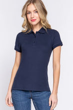 Load image into Gallery viewer, ACTIVE BASIC Full Size Classic Short Sleeve Polo Top
