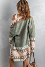 Load image into Gallery viewer, Geometric Open Front Long Sleeve Cardigan
