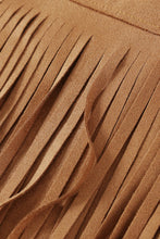 Load image into Gallery viewer, Fringe Detail Faux Suede Midi Skirt
