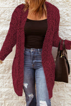 Load image into Gallery viewer, Fuzzy Popcorn Knit Open Front Longline Cardigan
