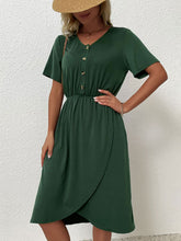 Load image into Gallery viewer, V-Neck Short Sleeve Split Dress
