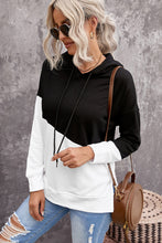 Load image into Gallery viewer, Two-Tone Drawstring Slit Hoodie
