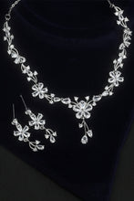 Load image into Gallery viewer, Flower Cubic Zirconia Necklace and Drop Earrings Set
