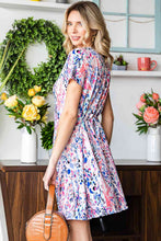 Load image into Gallery viewer, Printed Round Neck Short Sleeve Mini Dress

