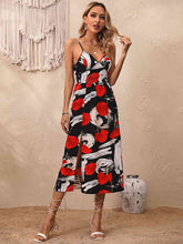 Load image into Gallery viewer, Floral Spaghetti Strap Slit Hem Dress

