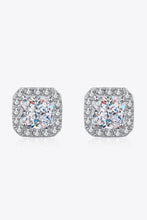 Load image into Gallery viewer, 925 Sterling Silver Inlaid 2 Carat Moissanite Square Stud Earrings
