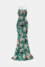 Load image into Gallery viewer, Botanical Print Halter Neck Crisscross Dress
