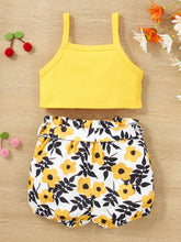 Load image into Gallery viewer, Decorative Button Tank and Floral Shorts Set
