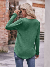 Load image into Gallery viewer, Double Take Pleated Detail Curved Hem Long Sleeve Top

