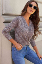 Load image into Gallery viewer, Double Take V Neck Wrap Front Knitted Top
