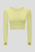 Load image into Gallery viewer, Cut Out Front Crop Yoga Tee
