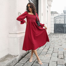 Load image into Gallery viewer, Smocked Square Neck Midi Dress
