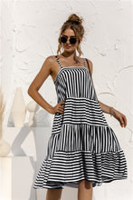 Load image into Gallery viewer, Striped Tiered Sleeveless Dress
