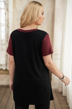 Load image into Gallery viewer, Plus Size Contrast Twisted Henley Tee
