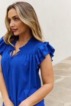 Load image into Gallery viewer, And The Why Ruffle Sleeve Smocked Detail Mini Dress
