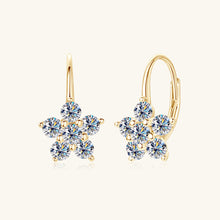 Load image into Gallery viewer, 1.2 Carat 925 Sterling Silver Moissanite Flower Huggie Earrings
