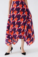 Load image into Gallery viewer, Houndstooth Accordion Pleated Handkerchief Hem Skirt
