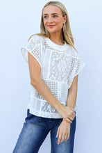 Load image into Gallery viewer, And The Why Lace Patchwork Short Sleeve Top and Cami Set
