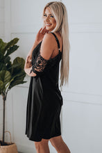 Load image into Gallery viewer, Spliced Lace Cold-Shoulder Mini Dress
