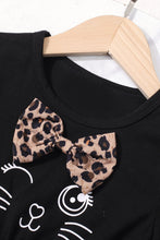 Load image into Gallery viewer, Girls Leopard Graphic Handkerchief Hem Spliced Dress
