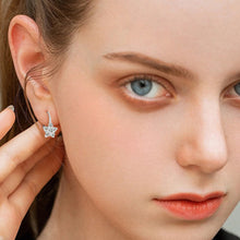 Load image into Gallery viewer, 1.2 Carat 925 Sterling Silver Moissanite Flower Huggie Earrings
