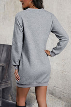 Load image into Gallery viewer, Textured Decorative Button Mini Dress
