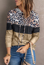 Load image into Gallery viewer, Leopard Color Block Hoodie
