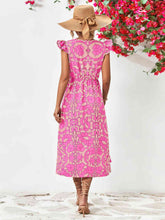 Load image into Gallery viewer, Floral V-Neck Cap Sleeve Dress

